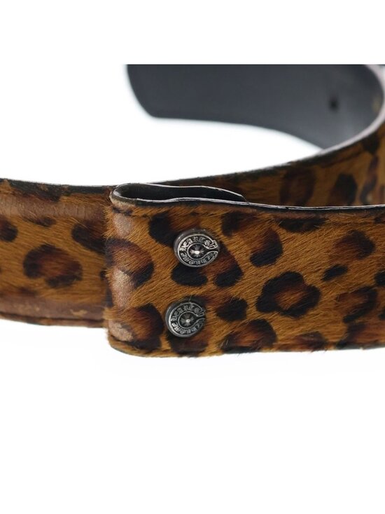 Chrome Hearts 1.5 Strap Leopard Pattern Scroll Rebe Roulis Betts Leather Belt main image 4